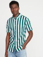 Slim-fit Built-in Flex Striped Oxford Shirt For Men