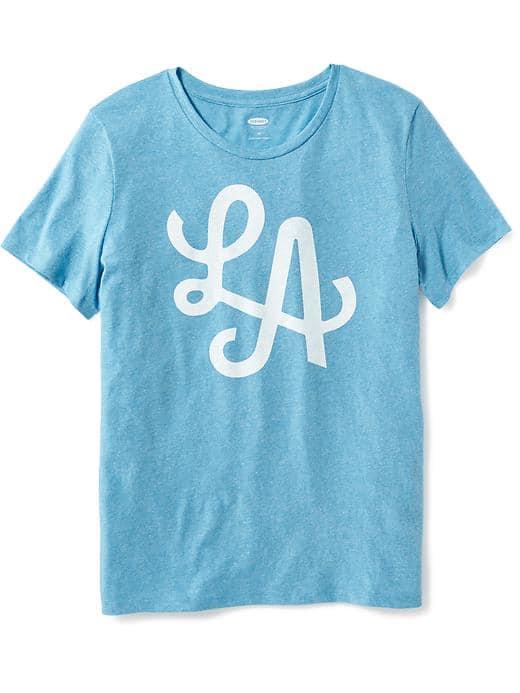 Old Navy Relaxed La Graphic Tee For Women - Paia Paradise Blue