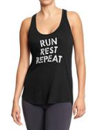 Old Navy Womens Active Godry Graphic Tanks - Steel