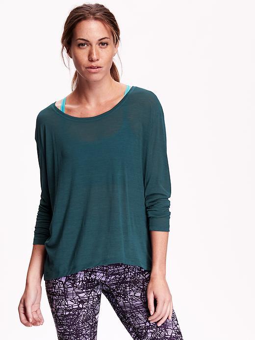 Old Navy Womens Active Crepe Tee Size L - Kelp Forest