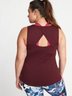 Old Navy Womens Cross-back Cut-out Plus-size Performance Tank Sumptuous Purple Size 1x