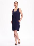 Old Navy Linen Blend Cocoon Dress For Women - Lost At Sea Navy