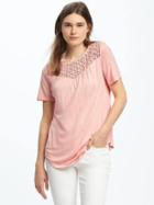 Old Navy Relaxed Crochet Yoke Tee For Women - Just Peachy