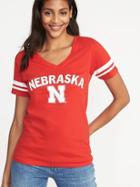 Old Navy Womens College Team Sleeve-stripe Tee For Women Nebraska Corn Size Xs