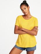 Old Navy Womens Everywear Linen-blend Tee For Women Squash Size L