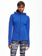 Old Navy Go Dry Tech Fleece Full Zip Hoodie For Women - Prize Winner Polyester