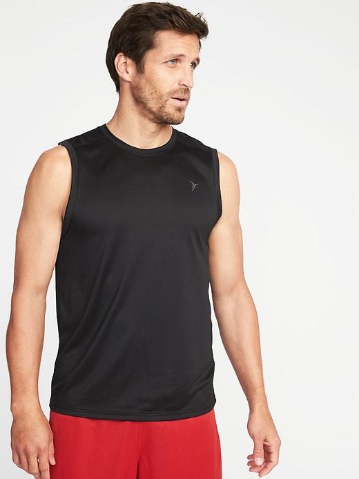 Old Navy Mens Go-dry Eco Muscle Tank For Men Black Size L