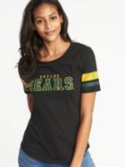 Old Navy Womens College-team Graphic Sleeve-stripe Tee For Women Baylor Size Xxl