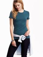 Old Navy Womens Perfect Crew Neck Tees Size L Tall - Kelp Forest