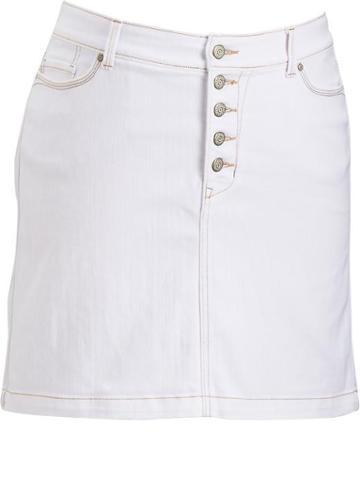Old Navy Womens Plus Button Front White Denim Skirts