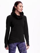 Old Navy Go Dry Long Sleeve Funnel Neck Tunic For Women - Black
