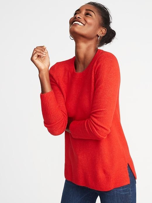 Old Navy Womens Cozy Crew-neck Sweater For Women Red Size Xs