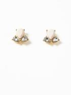 Old Navy Enamel Crystal Stud Earrings For Women - Bella Donna Pink