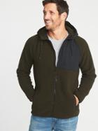 Old Navy Mens Go-warm Sherpa Nylon-trim Hooded Jacket For Men Olive Size L