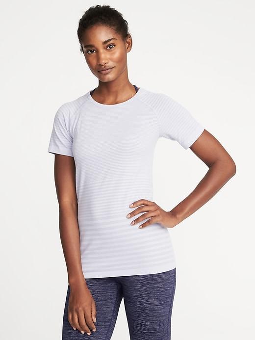 Old Navy Womens Seamless Melange-stripe Top For Women Pale Lavender Size Xs