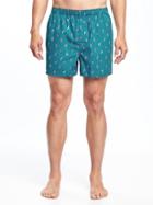 Old Navy Printed Boxer Shorts For Men - Blue Flamingo