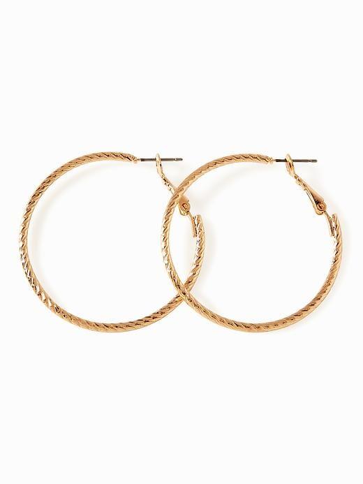 Old Navy Womens Textured-hoop Earrings For Women Gold Size One Size