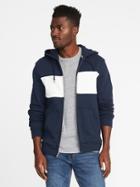 Old Navy Mens Color-blocked Zip Hoodie For Men Navy Blue/white Color Block Size Xxl