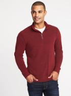 Old Navy Mens Mock-neck 1/4-zip Sweater For Men Robbie Red Size S