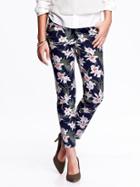 Old Navy Womens The Pixie Ankle Pants Size 0 Regular - Blue Floral