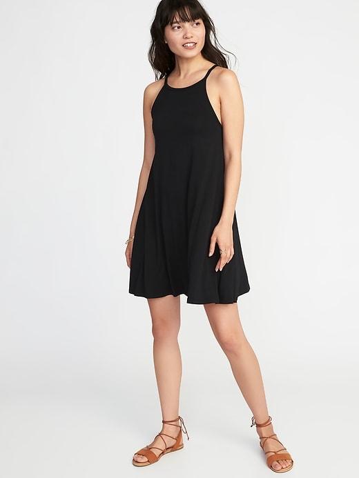 Old Navy Womens Suspended-neck Swing Dress For Women Blackjack Size Xxl