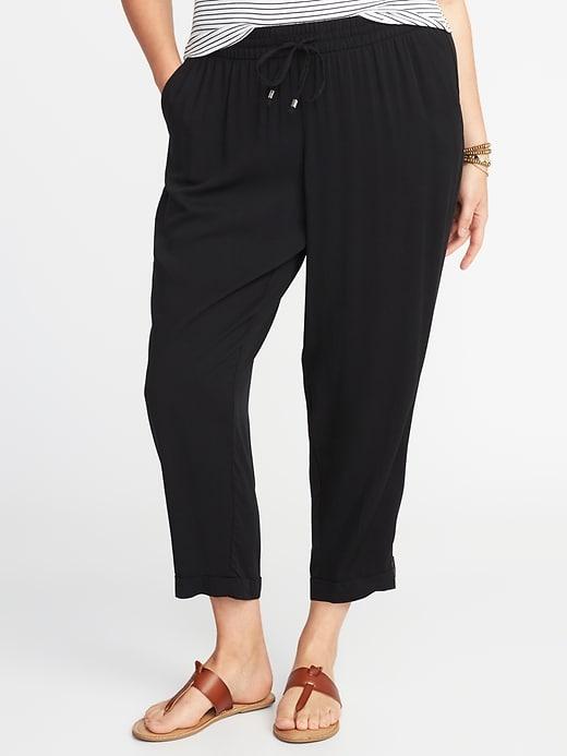 Old Navy Womens Mid-rise Plus-size Soft Pants Black Size 3x