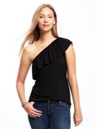 Old Navy Relaxed One Shoulder Top For Women - Black