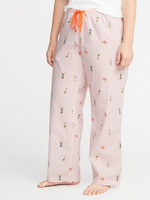 Plus-size Printed Sleep Pants