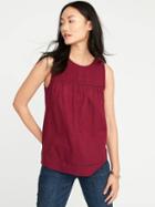 Old Navy Pintuck Swing Top For Women - Cranberry Sauce