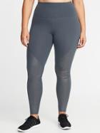 Old Navy Womens High-rise Plus-size Shimmer-panel Compression Leggings Medium Gray Size 4x