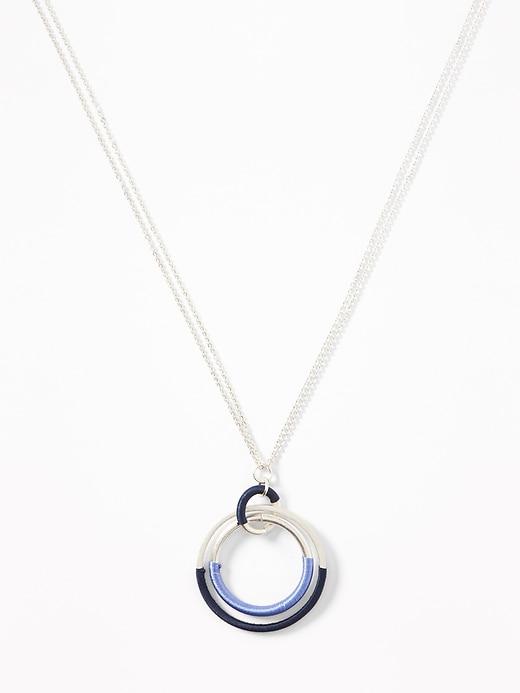 Old Navy  Wrapped Circles Pendant Necklace For Women Silver Size One Size