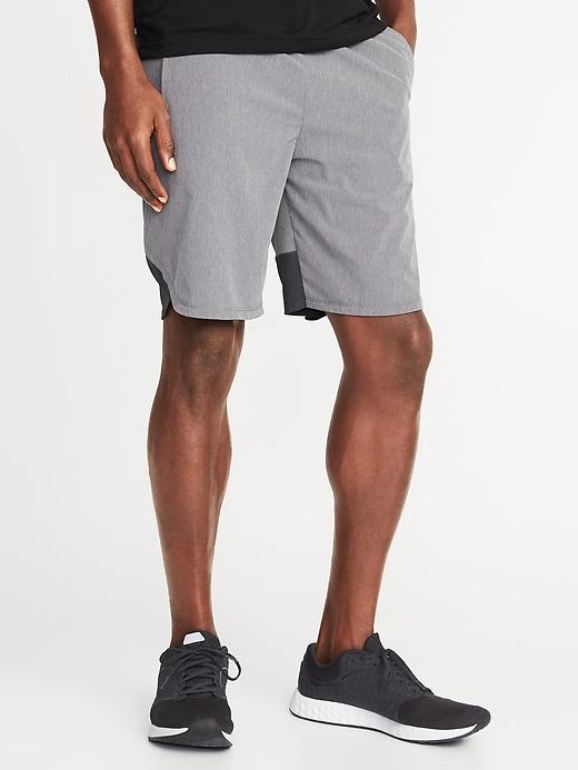 Old Navy Mens Go-dry 4-way Stretch Ripstop Shorts For Men (9) Light Gray Heather Size M