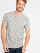 Old Navy Mens Soft-washed Printed Crew-neck Tee For Men Black Reindeer Size Xxl