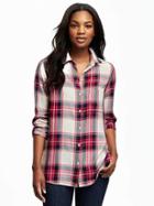 Old Navy Plaid Flannel Shirt For Women - Large Multi Plaid