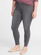 Old Navy Womens Secret-slim High-rise Plus-size Released-hem Gray Rockstar Jeans Faded Gray Size 16