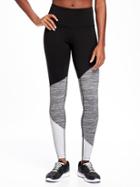Old Navy Fitted Color Block Compression Tights For Women - Black/white Bottom