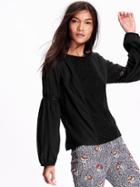 Old Navy Womens Embroidered Lace Trim Blouse Size L - Blackjack