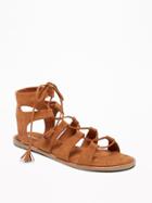 Old Navy Womens Lace-up Gladiator Sandals For Women Cognac Brown Size 9 1/2