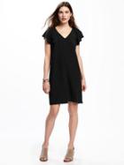 Old Navy Flutter Sleeve Shift Dress For Women - Black