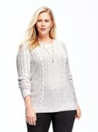 Old Navy Womens Classic Plus-size Cable-knit Sweater Multi Dots Size 1x