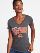 Old Navy Womens Nfl Team Graphic V-neck Tee For Women Cleveland Browns Size S
