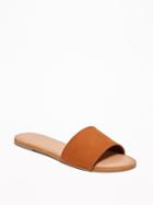 Old Navy Womens Sueded Slide Sandals For Women Cognac Brown Size 8