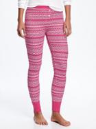 Old Navy Patterned Waffle Knit Leggings For Women - Dream Pink