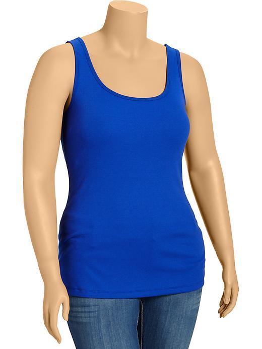 Womens Plus Perfect Rib Knit Tanks Size 1x Plus - Bluetiful