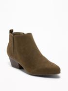 Old Navy Womens Sueded Ankle Boots For Women Olive Size 10