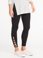 Old Navy Womens Lace-up Ankle Leggings For Women Blackjack Size L