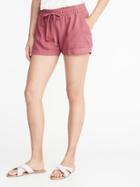 Old Navy Womens Mid-rise Linen-blend Shorts For Women - 4 Inch Inseam Mauve On Down - 4 Inch Inseam Mauve On Down Size L