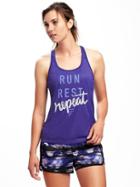 Old Navy Go Dry Racerback Performance Tank For Women - Purple Rain