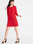 Old Navy Womens Ponte-knit Shift Dress For Women Red Dots Size S