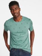 Soft-washed Printed Crew-neck Tee For Men